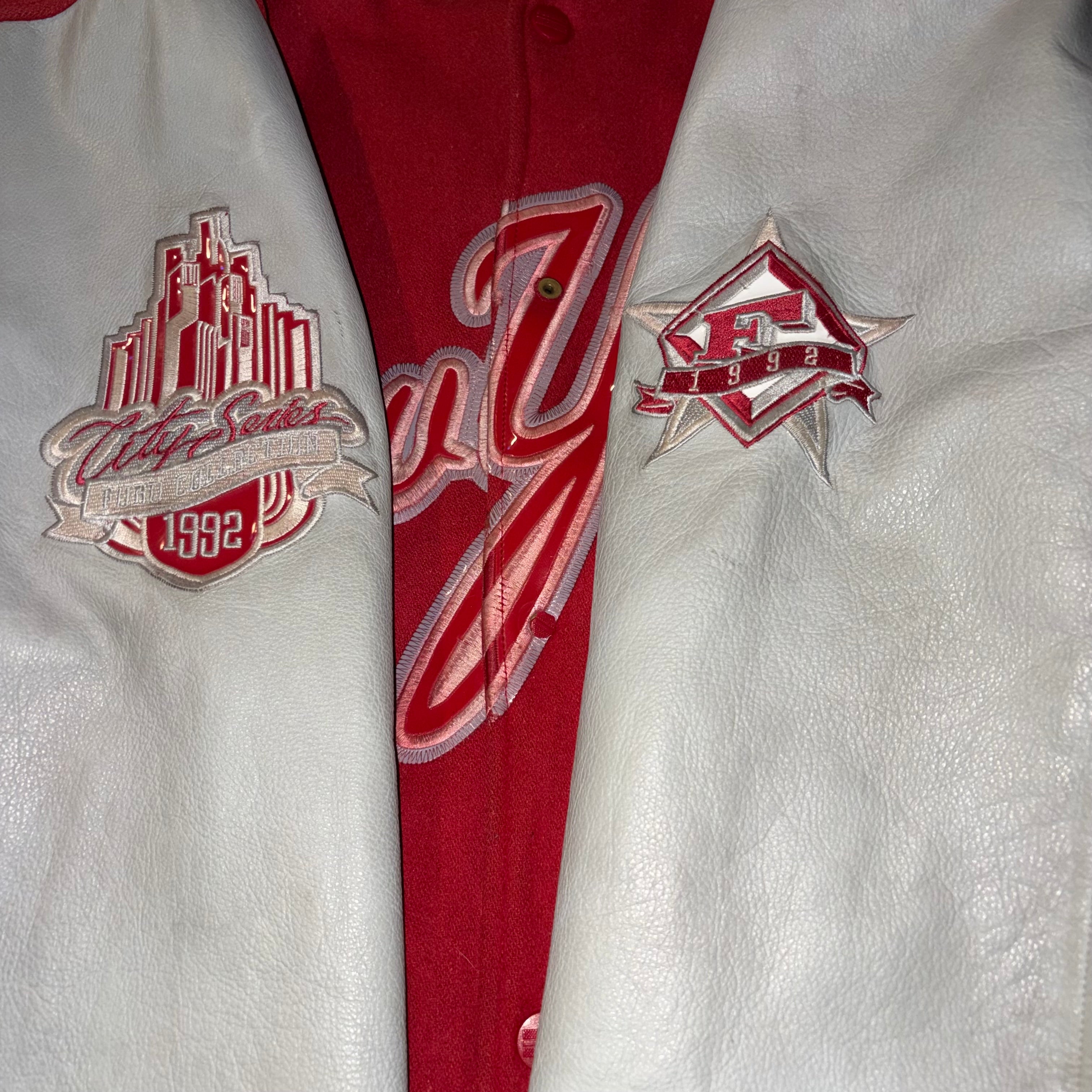 Bomber in Pelle e Lana FUBU Cityseries New York Vintage (XL)