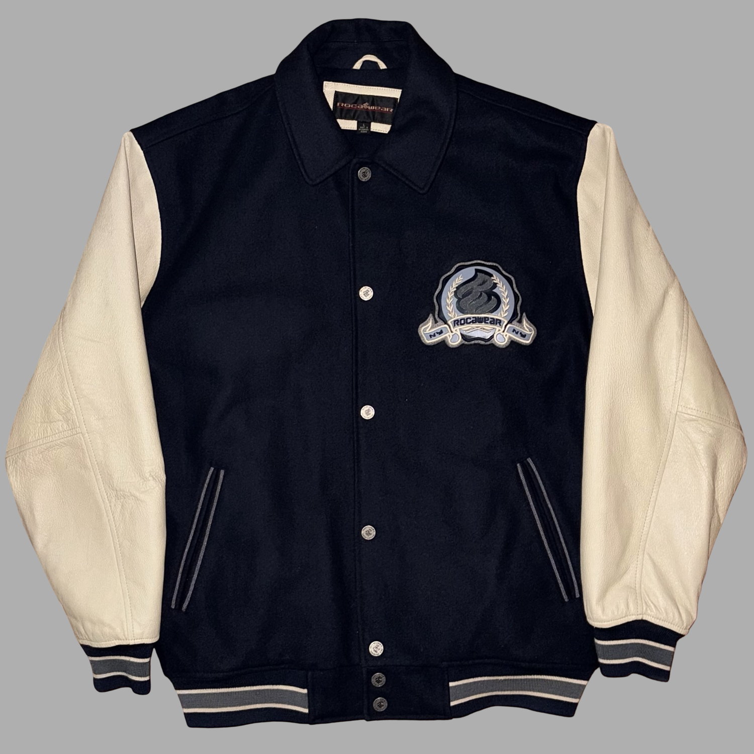 Bomber in Pelle e lana RocaWear Vintage  (XL)