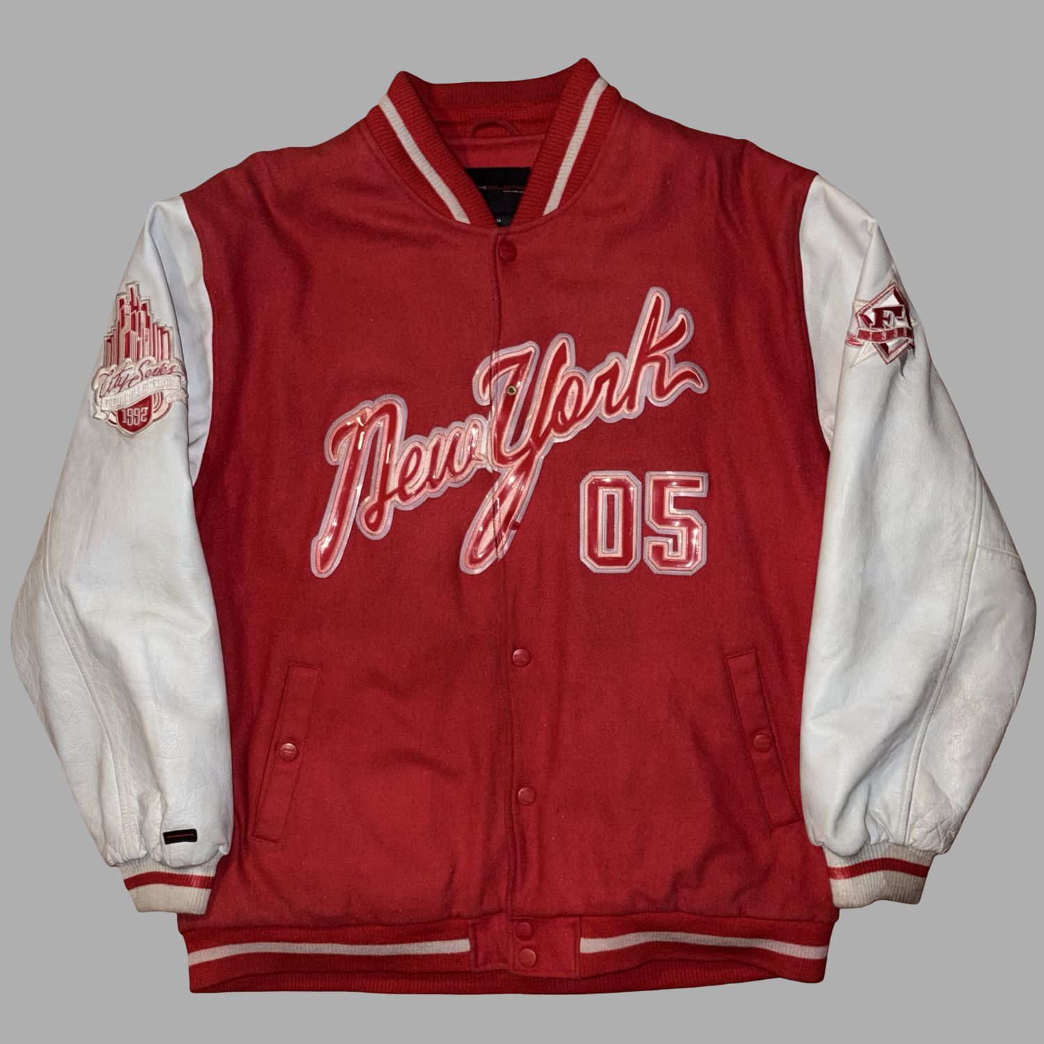 Bomber in Pelle e Lana FUBU Cityseries New York Vintage  (XL)