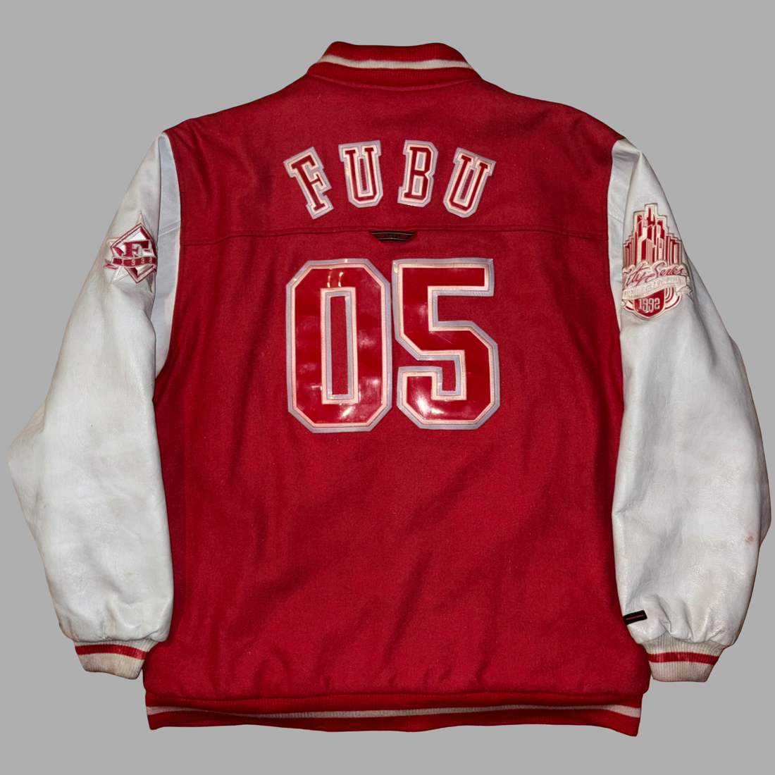 Bomber in Pelle e Lana FUBU Cityseries New York Vintage  (XL)